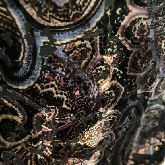 TRIBAL velvet long sleeved shirt top. Beautiful pattern, bell sleeves. US size M - Picture 3 of 7